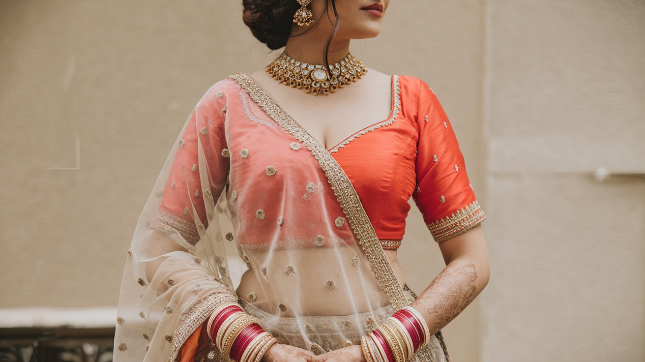 How to Add a Pop of Color to a Neutral Bridal Lehenga