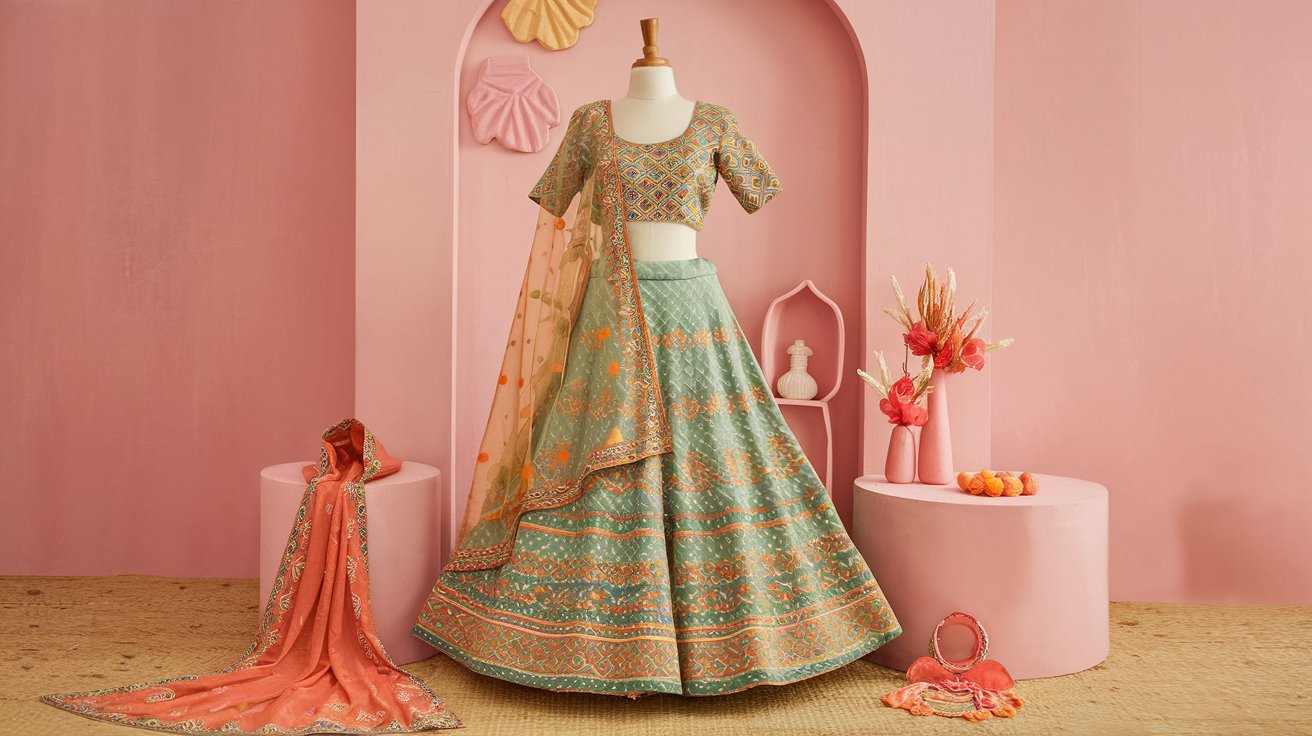 Semi-Stitched Lehengas for Housewarming Parties