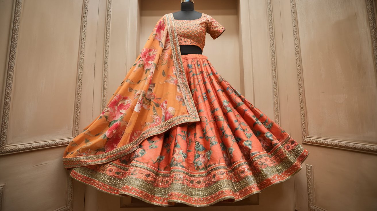 Semi-Stitched Lehengas for Social Media Influencers