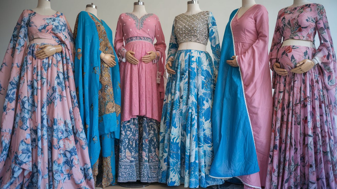 Semi-Stitched Lehengas for Maternity Wear