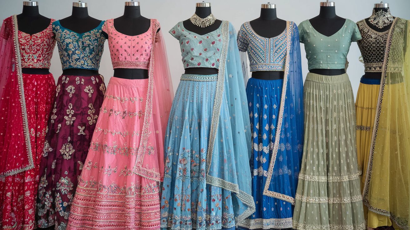 Semi-Stitched Lehengas for All Age Groups