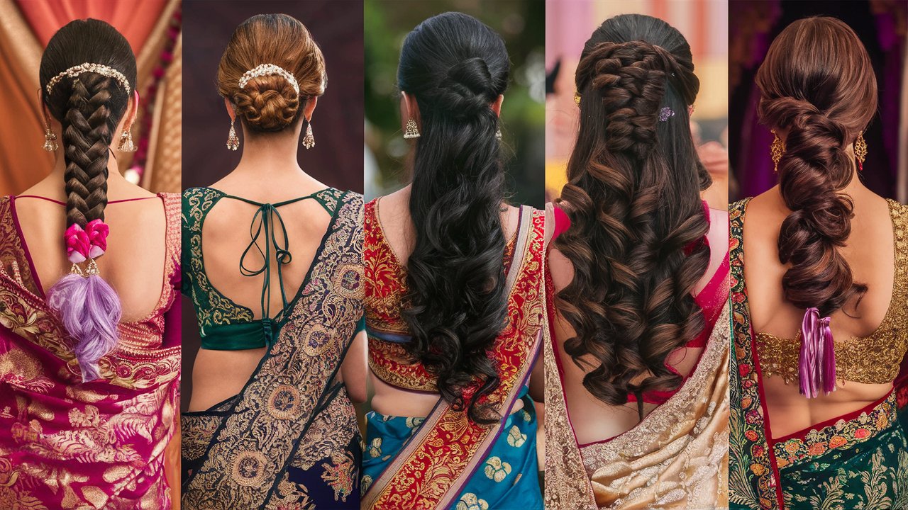 Designer Saree Hairstyles for Different Hair Types and Occasions