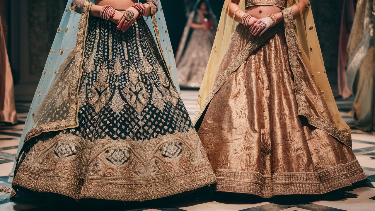 Metallic and Gold Tones in Bridal Lehengas for a Royal Look