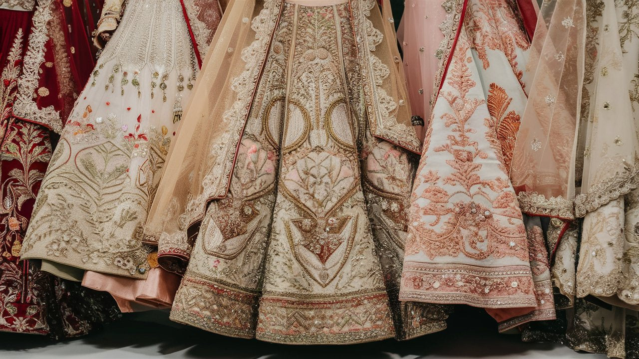 Bridal Lehengas with Intricate Embroidery and Embellishments