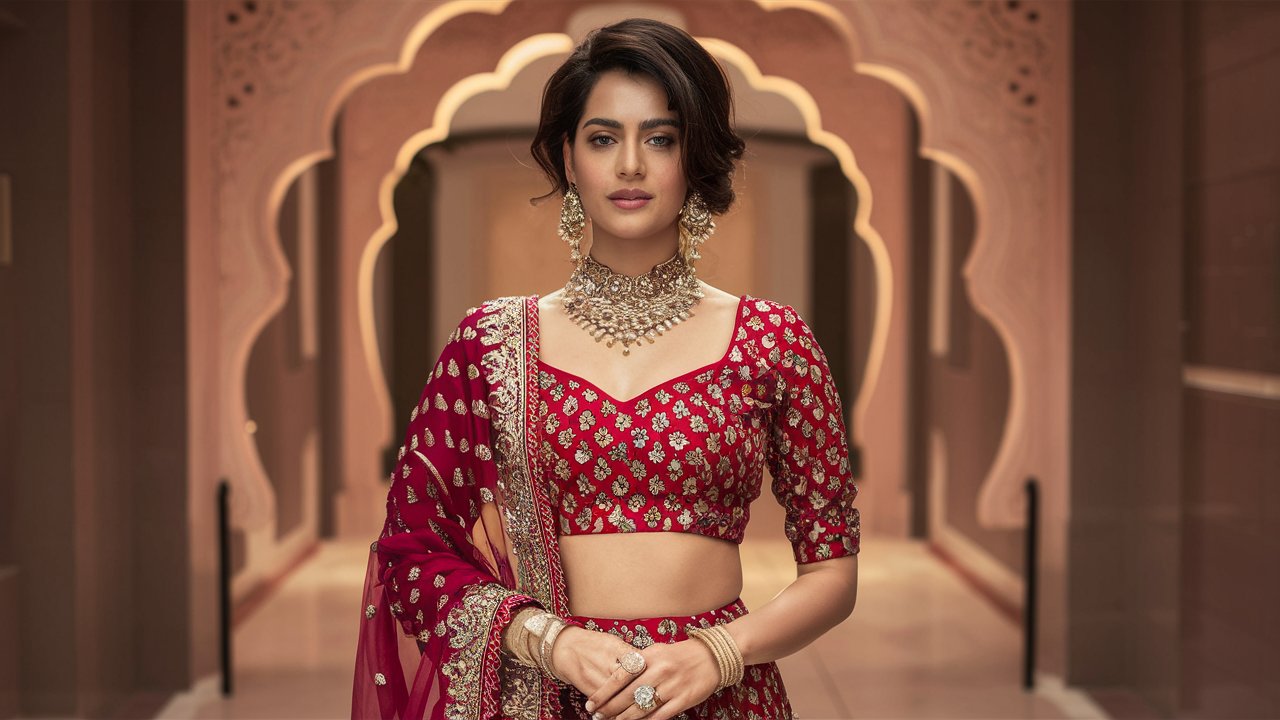 Designer Lehenga Hairstyles for Different Hair Types and Face Shapes: A Guide to Bridal Beauty