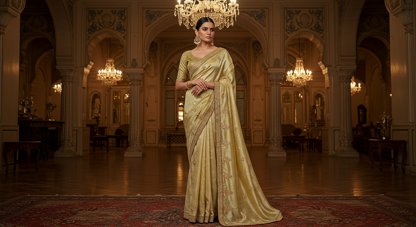 Tissue-Sareesnull-Lightweight,-Glossy-&-Perfect-for-Festive-Wear