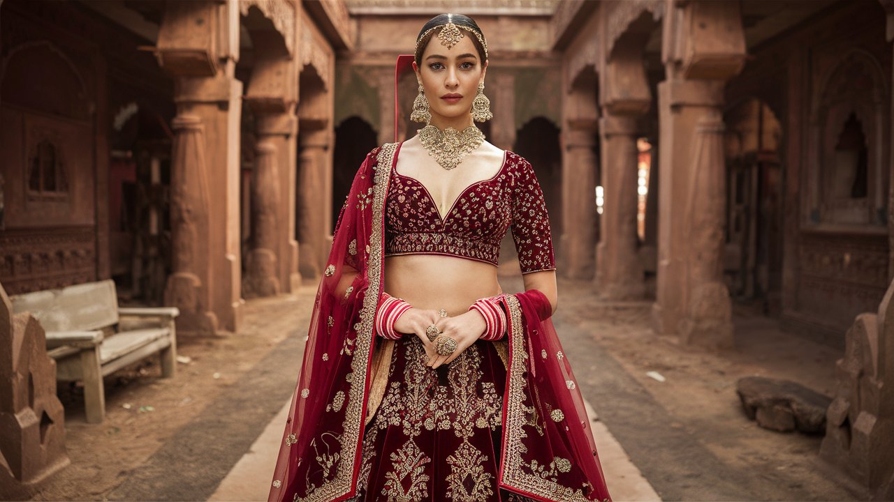 The Comeback of Velvet Bridal Lehengas