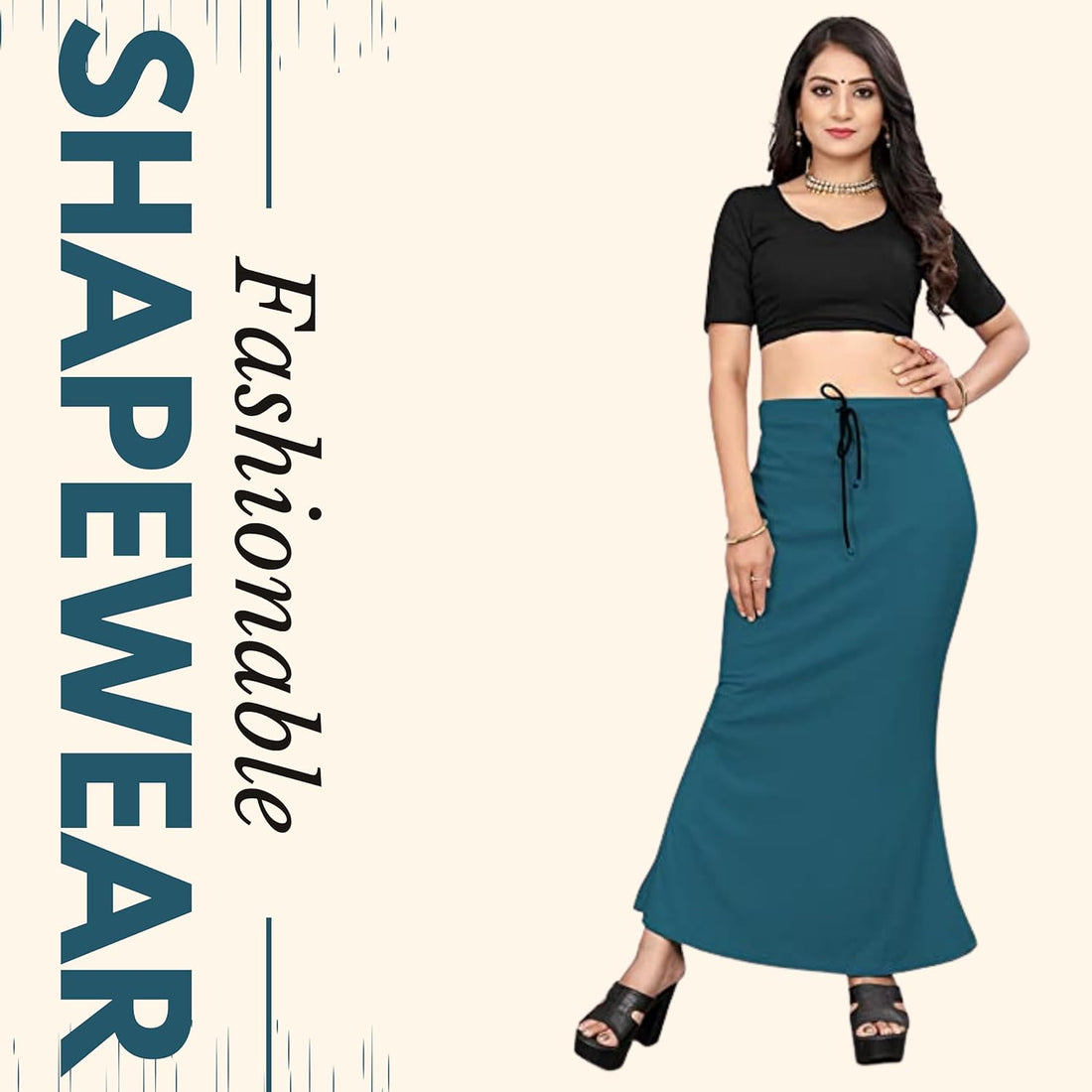 Lycra Saree Shapewear Petticoat for Women by Shreekama Air Force Clothing Accessories for Party Festival Wedding Occasion in Noida