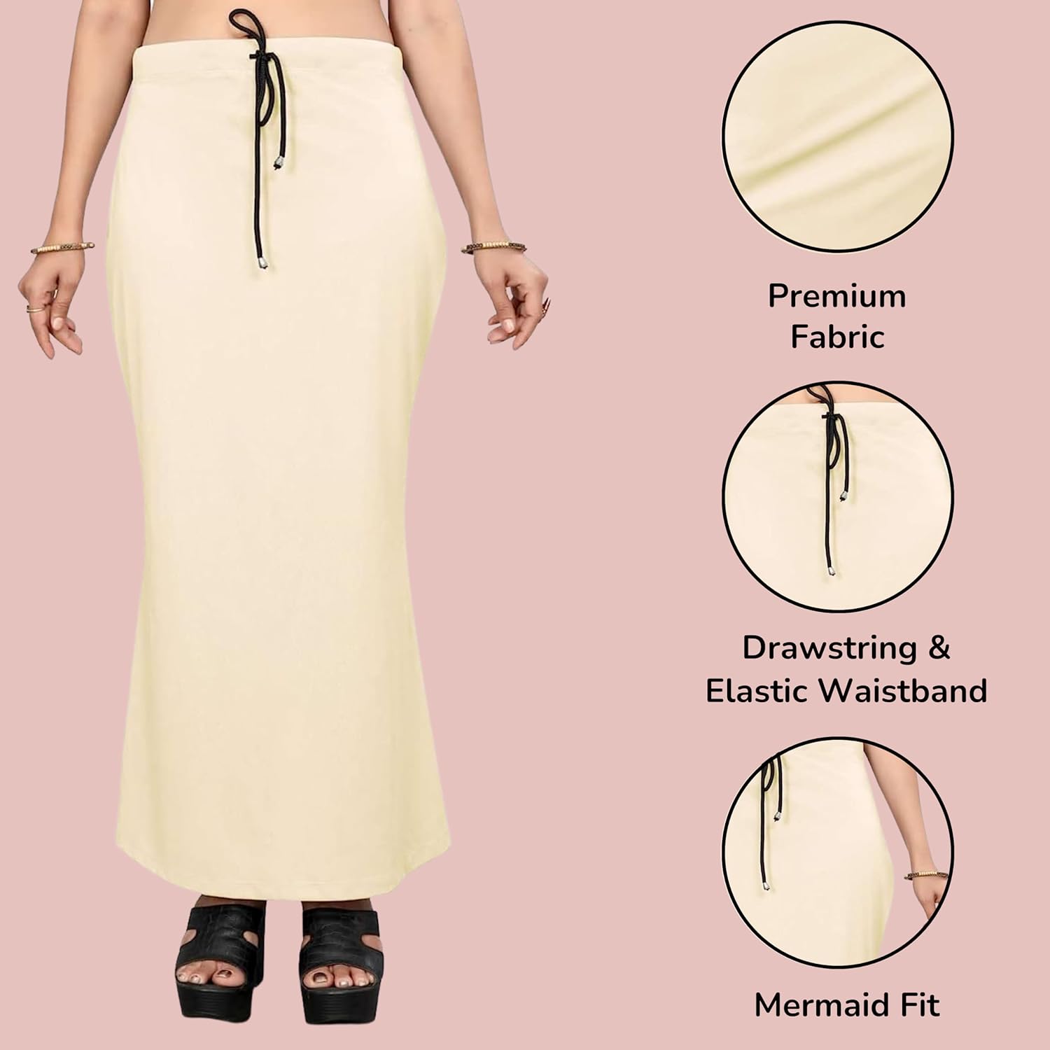 Lycra Saree Shapewear Petticoat for Women by Shreekama Beige Clothing Accessories for Party Festival Wedding Occasion in Noida