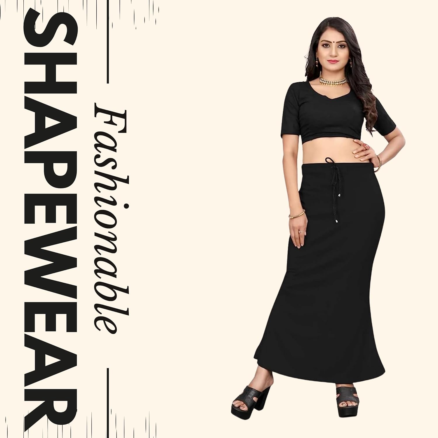 Lycra Saree Shapewear Petticoat for Women by Shreekama Black Clothing Accessories for Party Festival Wedding Occasion in Noida