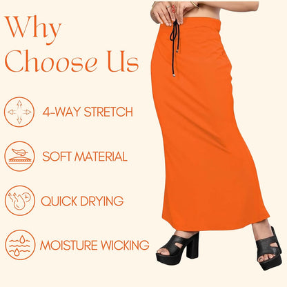 Lycra Saree Shapewear Petticoat for Women by Shreekama Orange Clothing Accessories for Party Festival Wedding Occasion in Noida