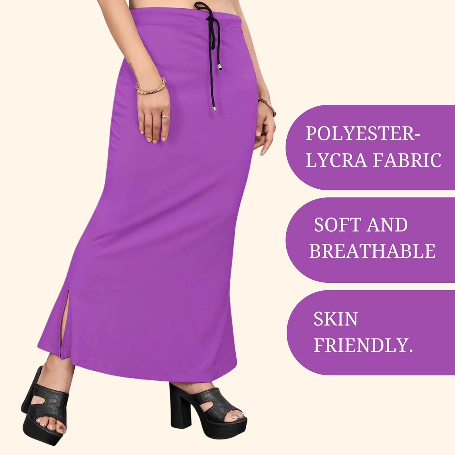 Lycra Saree Shapewear Petticoat for Women by Shreekama Purple Clothing Accessories for Party Festival Wedding Occasion in Noida