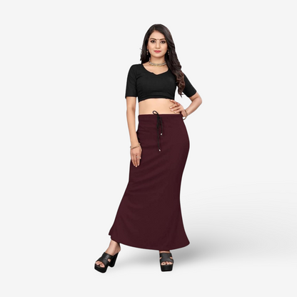 Lycra Saree Shapewear Petticoat for Women by Shreekama Wine Clothing Accessories for Party Festival Wedding Occasion in Noida