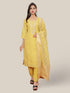 Silk Straight Kurti with Embroidery, Paired with Pant and Dupatta