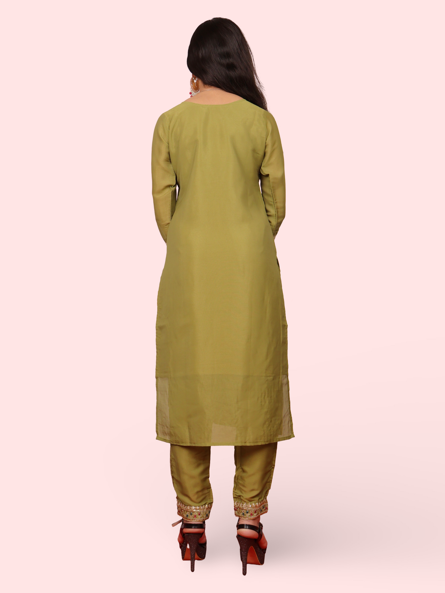 Woman Straight Suit Set with Pant-Dupatta