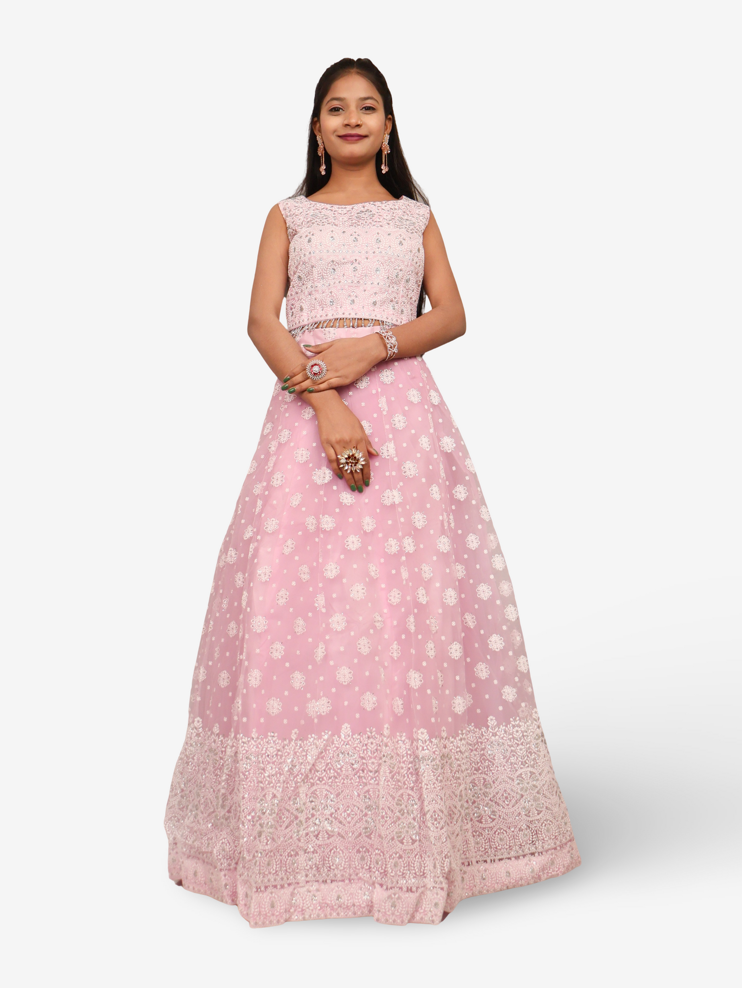 Embellished Flared Lehenga Choli Set with Dupatta by Shreekama Pink Designer Lehenga for Party Festival Wedding Occasion in Noida