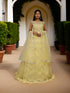 Gown with Pearls & Sequin by Shreekama Lemon Yellow Designer Gowns for Party Festival Wedding Occasion in Noida