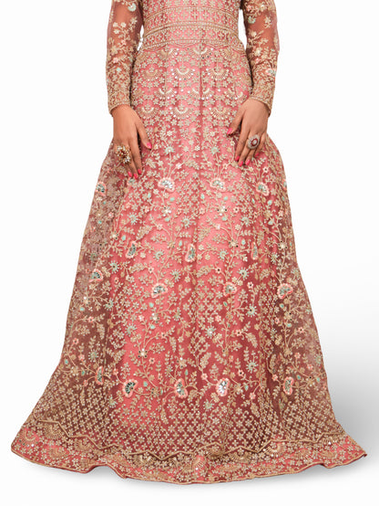 Gown with Stone Work &amp; Embroidery by Shreekama Onion Designer Gowns for Party Festival Wedding Occasion in Noida