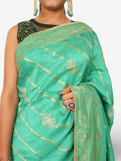 Designer Woven Banarsi Saree by Shreekama Sea Green Designer Sarees for Party Festival Wedding Occasion in Noida