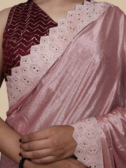 Designer Saree with Heavy Sequin &amp; Stone Work by Shreekama