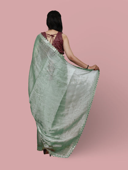 Designer Saree with Heavy Sequin &amp; Stone Work by Shreekama