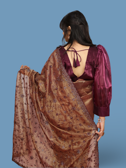 Designer Saree with Embroidery &amp; Heavy Sequin Work by Shreekama