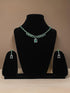 Silver Plated Green AD Necklace Set