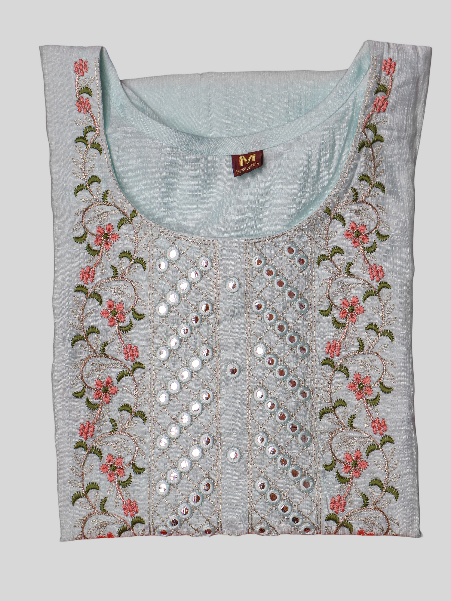 Cotton Kurti with Beautifully Embroidered Neckline