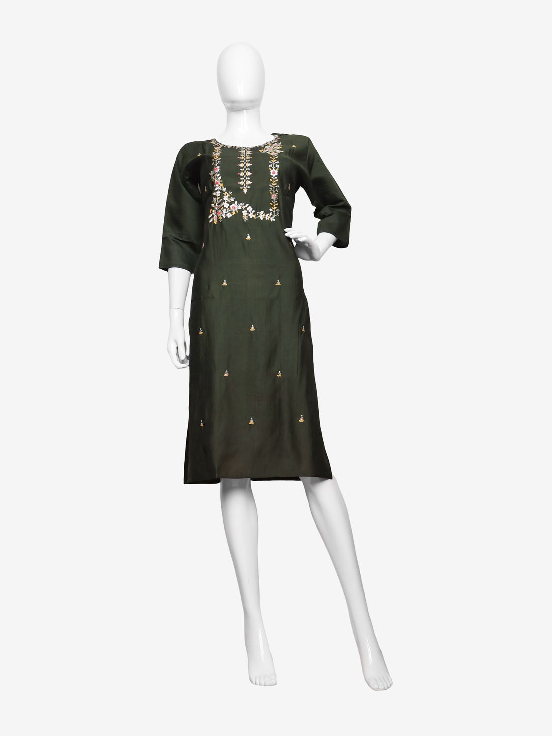 Cotton Kurti with Beautifully Embroidered Neckline