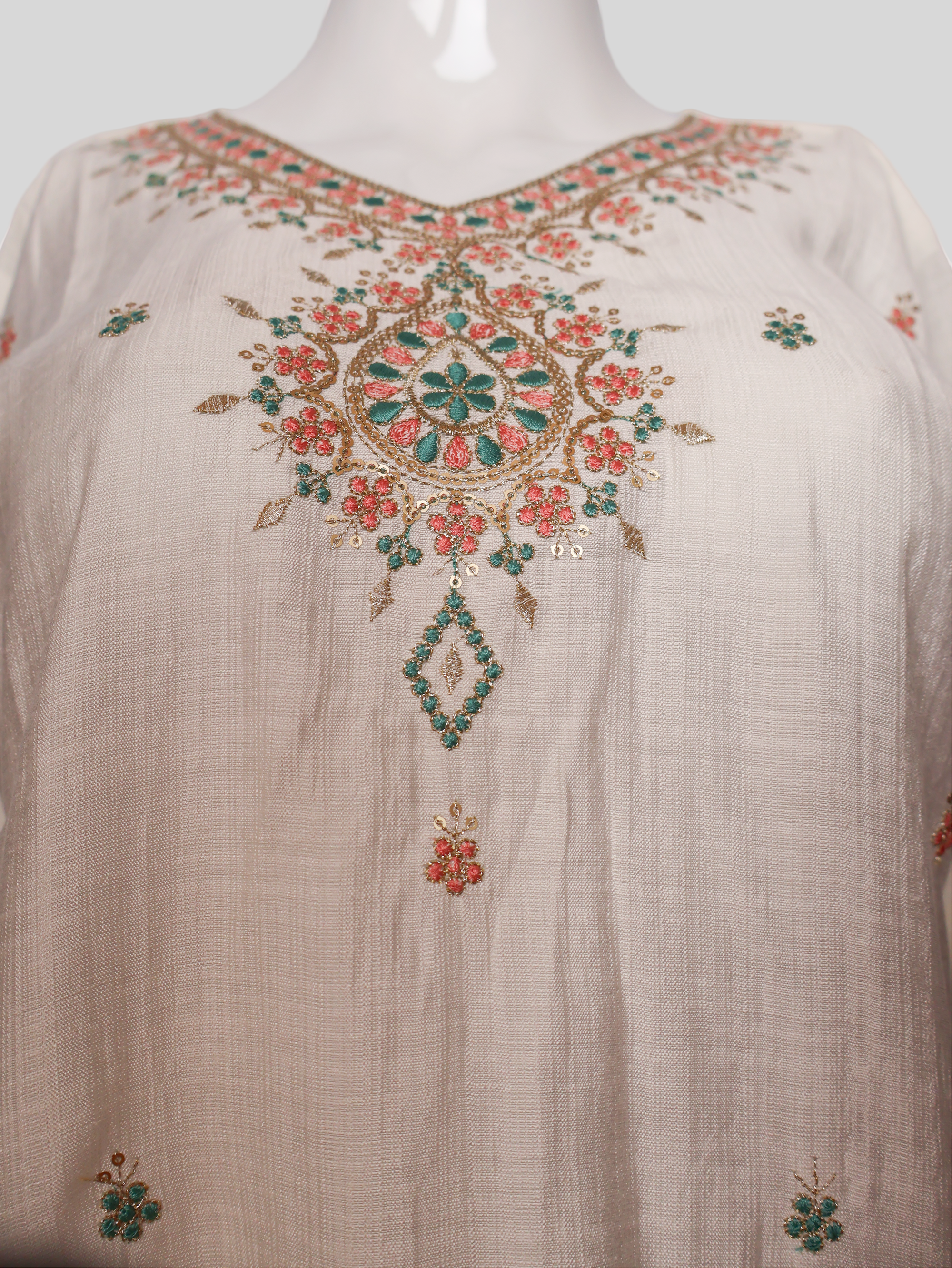 Cotton Kurti with Beautifully Embroidered Neckline