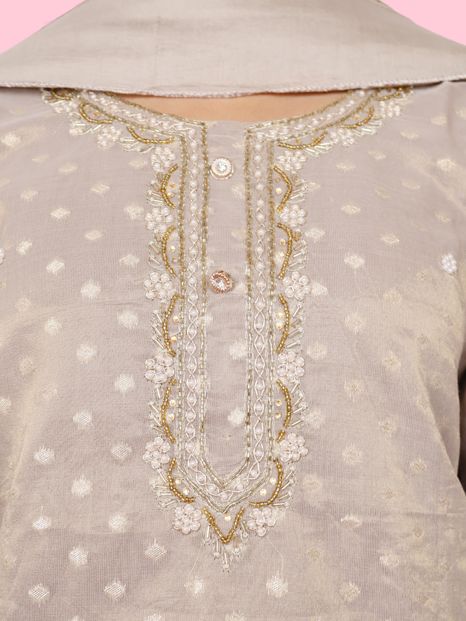 Silk Embroidered Straight Kurti with Pant and Dupatta