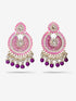 Delicate Pearl & Rhinestone Chandelier Earrings for Women by Shreekama Purple Fashion Jewelry for Party Festival Wedding Occasion in Noida