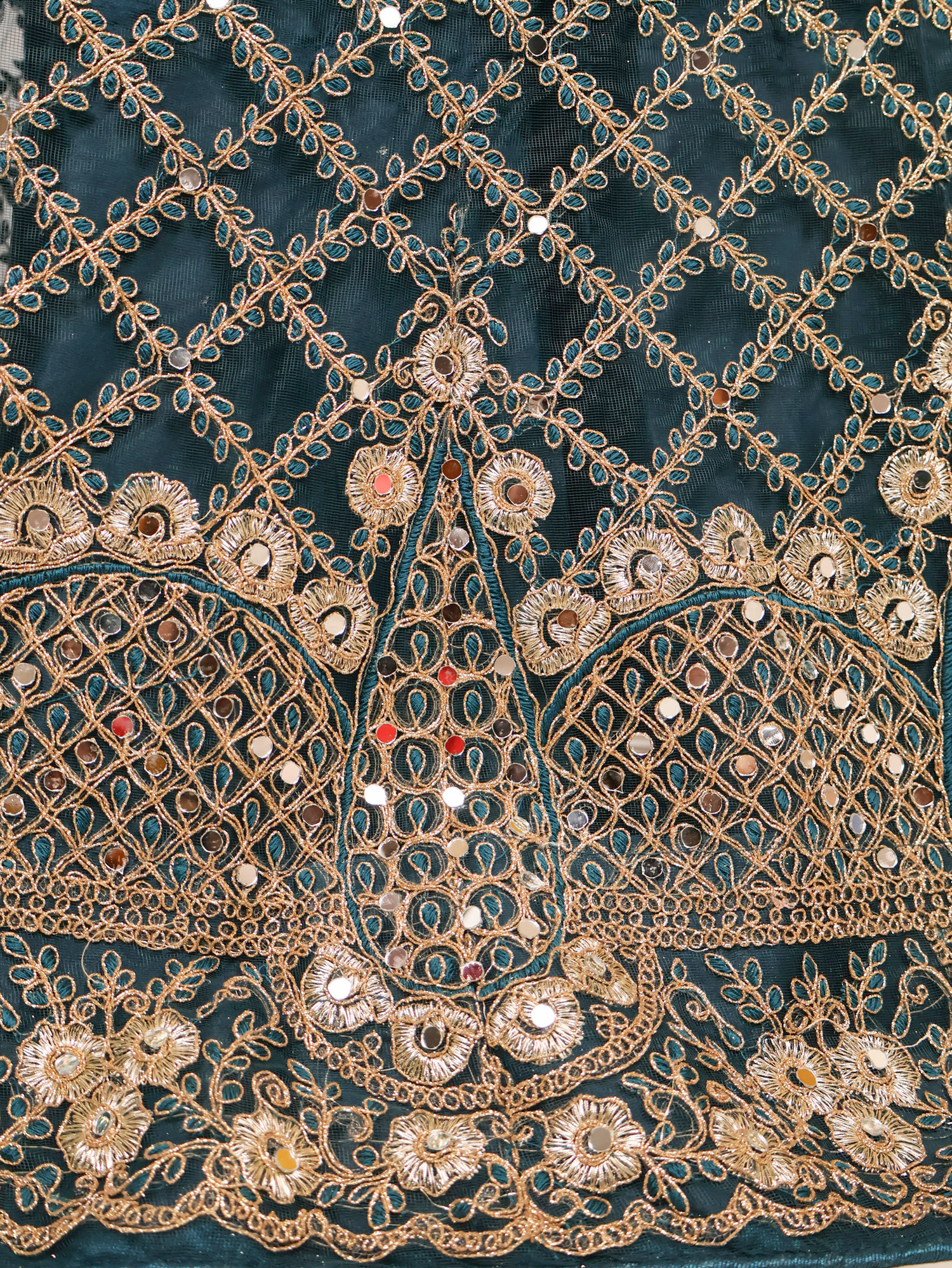 Semi-Stitched Lehenga Embroidery &amp; Zari Thread Work by Shreekama Nile Blue Semi-Stitched Lehenga for Party Festival Wedding Occasion in Noida