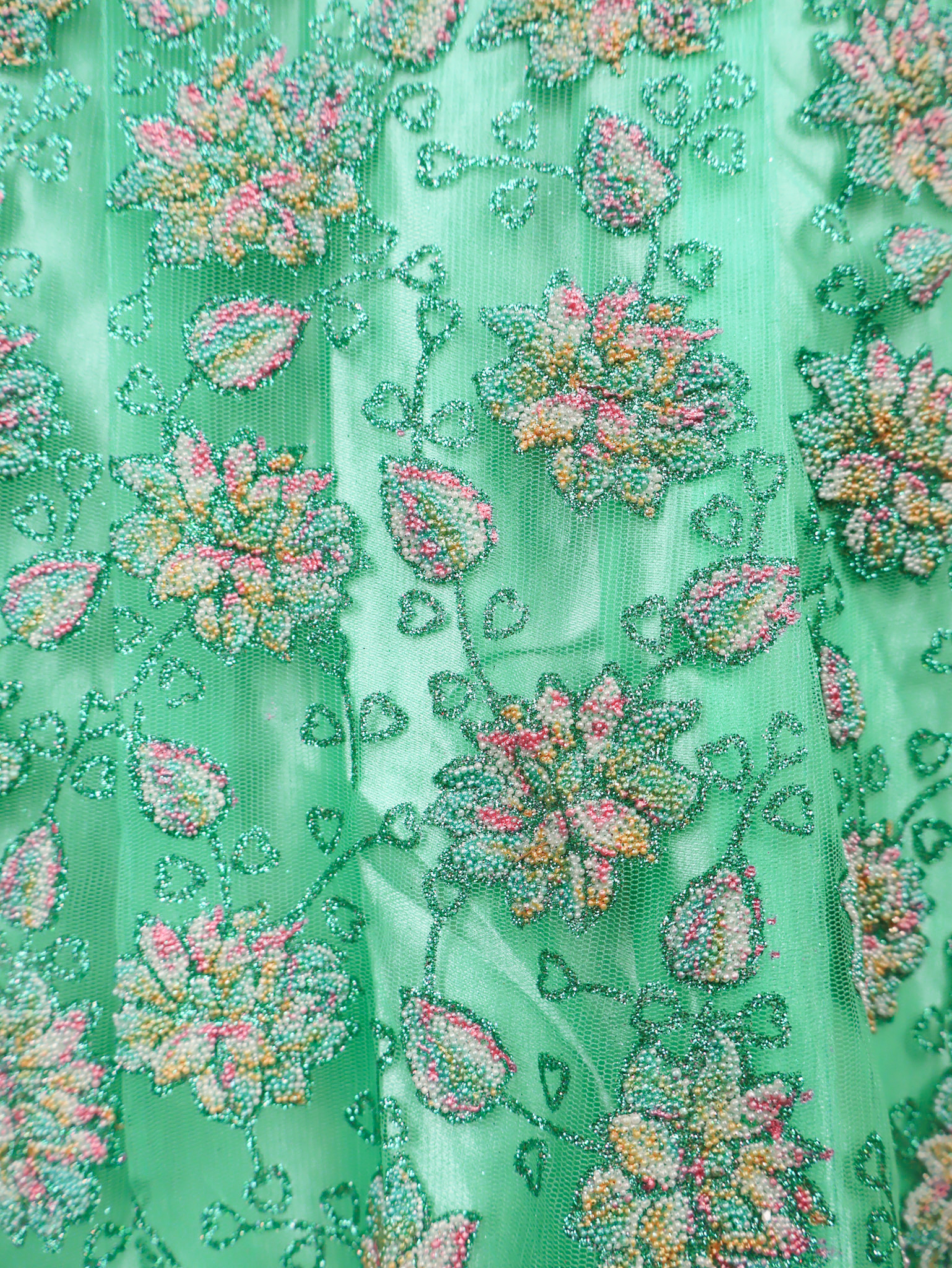 Semi-Stitched Lehenga with Soft Net Fabric &amp; Multi beads work by Shreekama Sea Green Semi-Stitched Lehenga for Party Festival Wedding Occasion in Noida