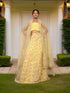 Semi-Stitched Lehenga with Soft Net Fabric & Multi beads work by Shreekama Lemon Yellow Semi-Stitched Lehenga for Party Festival Wedding Occasion in Noida